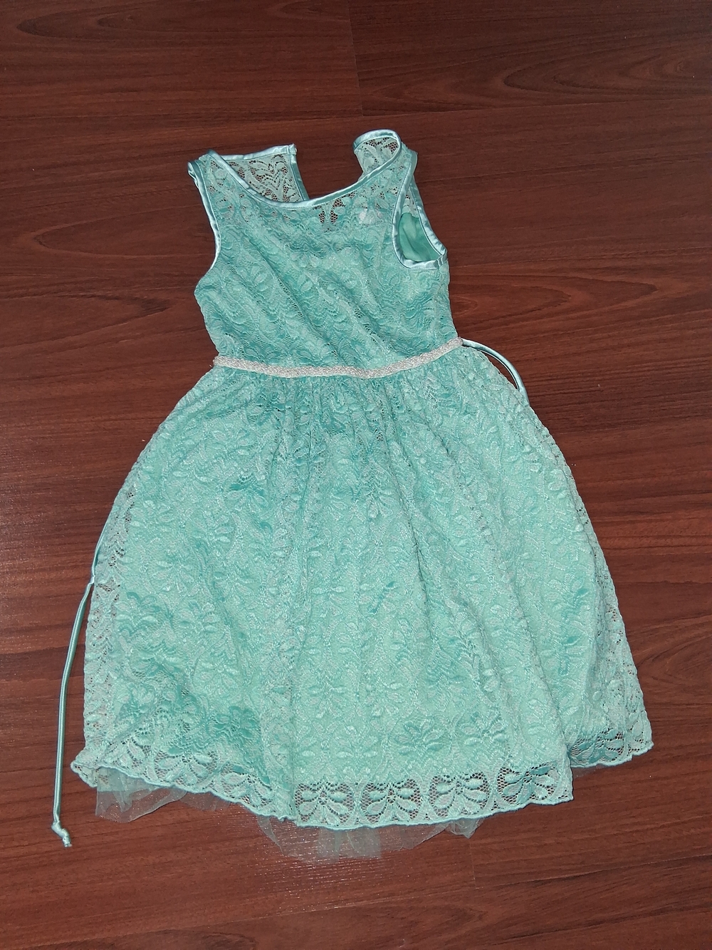 Speechless Mint Lace Fit-and-Flare Dress